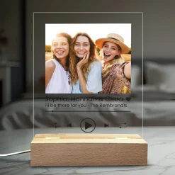 Personalisierbare LED-Lampe mit Foto, Namen & Wunschtext | Musik-Player-Design
