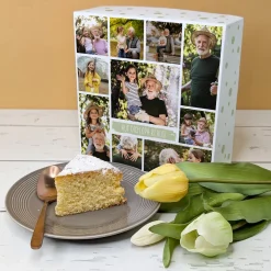 Personalisierbarer Kuchen mit 10 Fotos und Wunschtext | 3 Geschmacksrichtungen