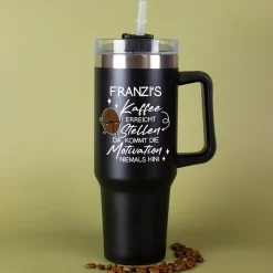 Personalisierbarer XXL Thermobecher für Kaffee mit lustigem Spruch | 1,2 Liter Cup