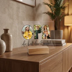 Personalisierbares Acrylglas mit 3 eigenen Fotos | Acrylbild als Geschenk für den besten Opa