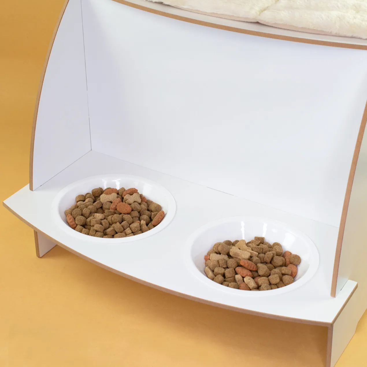 Personalisierbares clipfritz Katzenhaus mit Futterstation | Holz Haus mit Name für Katzen