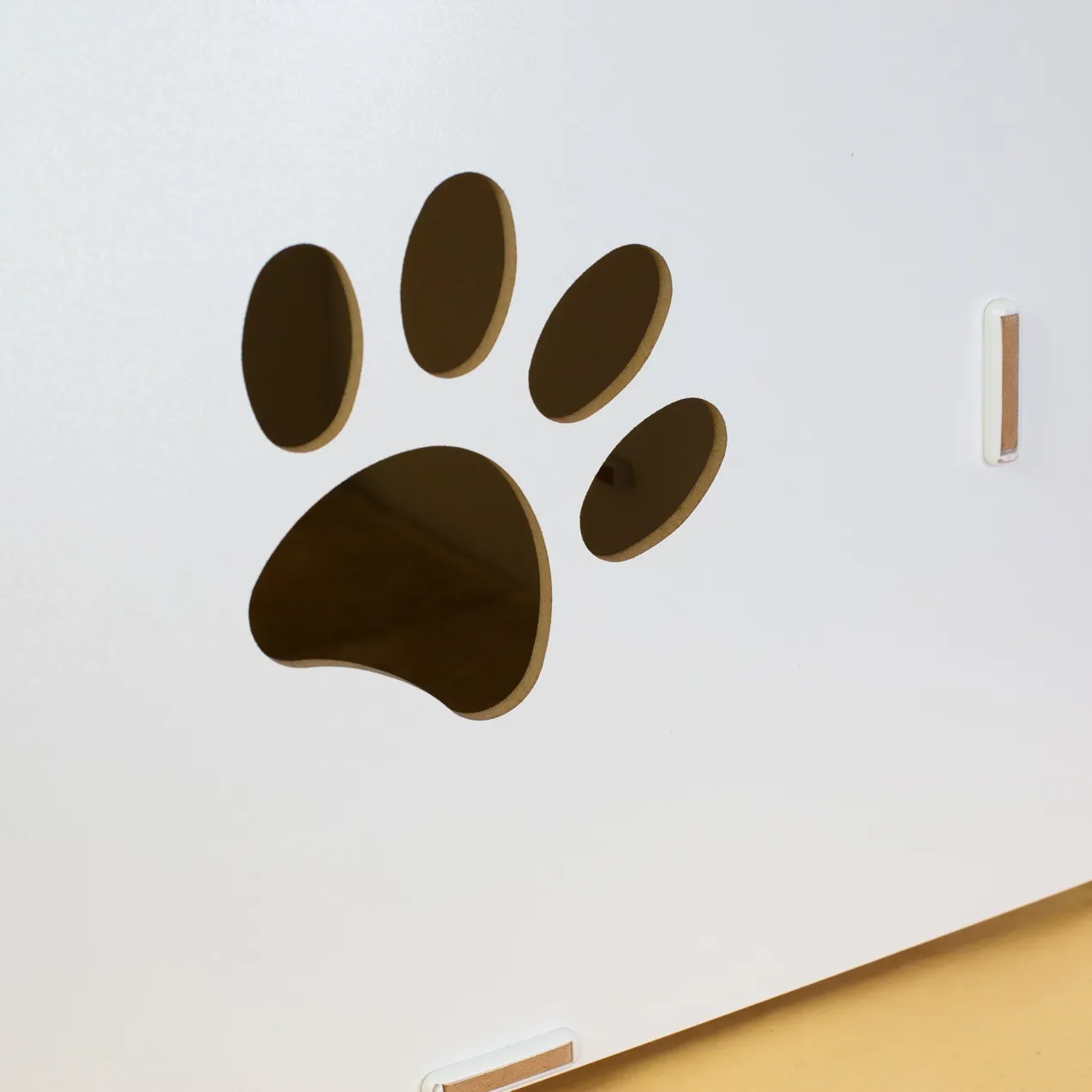 Personalisierbares clipfritz Katzenhaus mit Futterstation | Holz Haus mit Name für Katzen