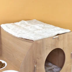 Personalisierbares clipfritz Katzenhaus mit Futterstation | Holz Haus mit Name für Katzen