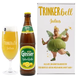 Personalisierbares Geschenkset 'Trinkerbell' mit Bier, Glas & Geschenkbox | 3 Biersorten
