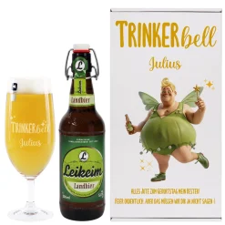 Personalisierbares Geschenkset 'Trinkerbell' mit Bier, Glas & Geschenkbox | 3 Biersorten