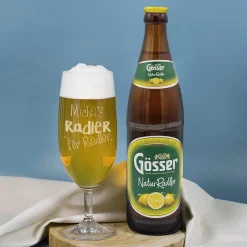 Personalisierbares Geschenkset für Radler mit Gösser NaturRadler, Bierglas & Geschenkbox