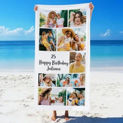 Personalisierbares Handtuch mit eigenen Fotos und Wunschtext | 3 Größen