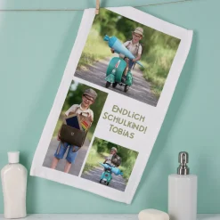 Personalisierbares Handtuch mit eigenen Fotos und Wunschtext | 3 Größen