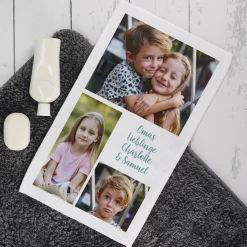Personalisierbares Handtuch mit eigenen Fotos und Wunschtext | 3 Größen