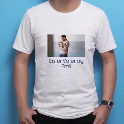 Personalisierbares T-Shirt für Männer mit Foto & Text | Weiß
