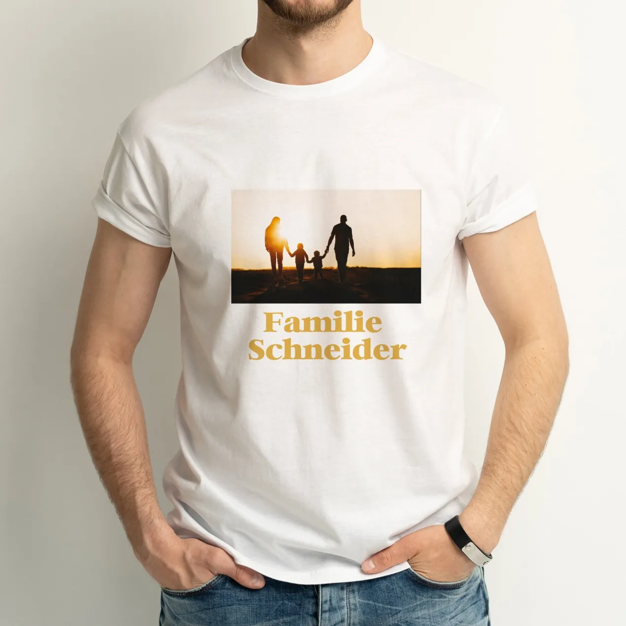 Personalisierbares T-Shirt für Männer mit Foto & Text | Weiß