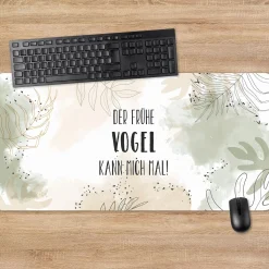 Personalisierbares XXL Mousepad mit Pflanzen-Motiv | Schreibtischunterlage mit Wunschtext
