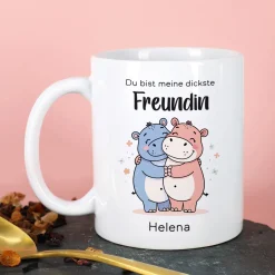 Personalisierbare Tasse für die dicksten Freunde | Nilpferd-Motiv