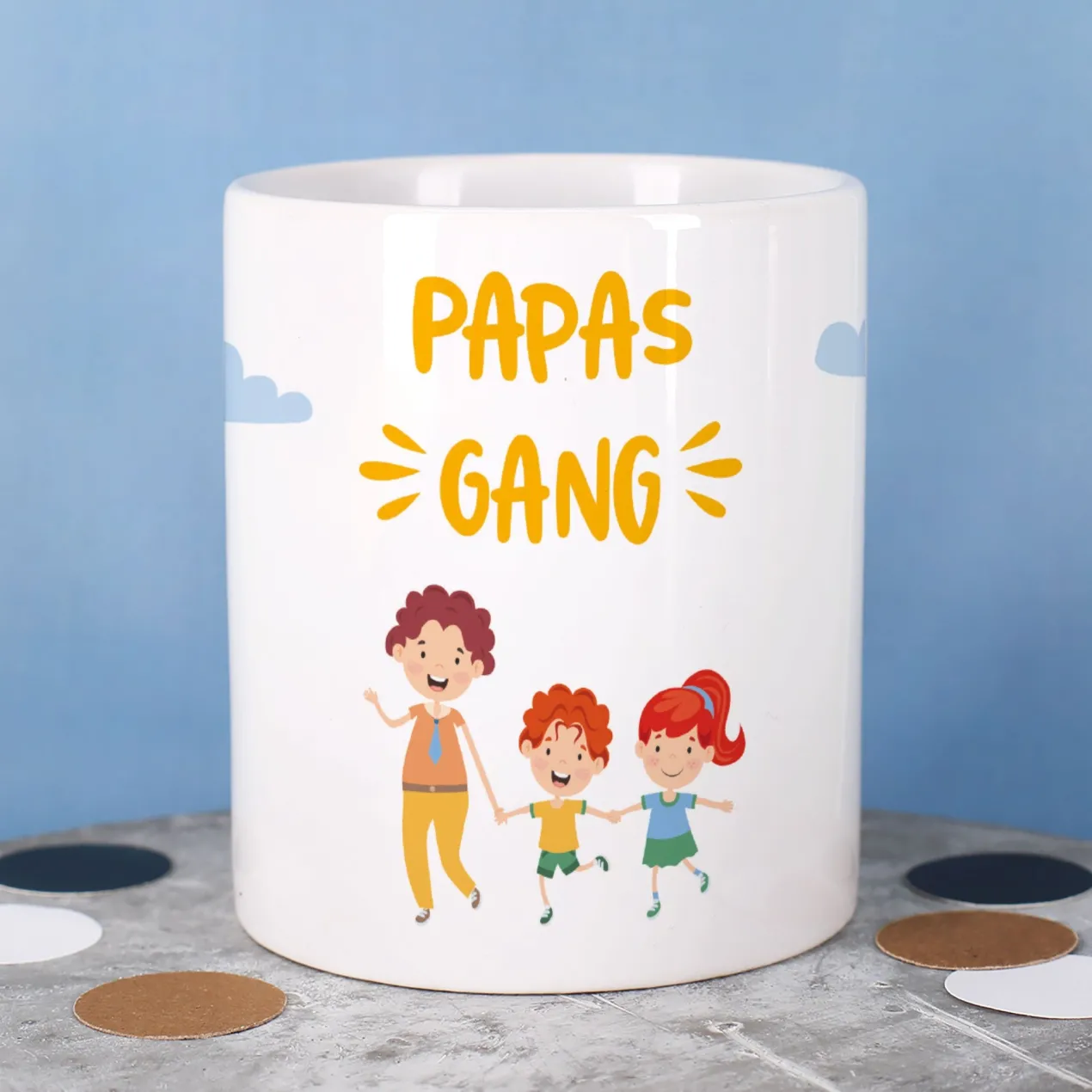 Personalisierbare Tasse für Familien, Erzieher & Lieblingsmenschen mit bis zu 10 Kindern | Gang