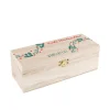 Personalisierbare Teebox aus Holz zu Weihnachten mit 3 Fächern | Weihnachtskranz