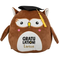 Personalisierte Abi-Eule 'Gratulation!' mit Name | Kuscheltier zum Schulabschluss & Abitur