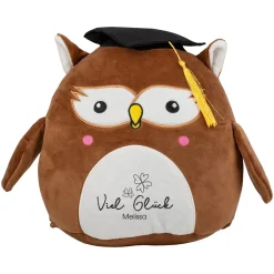 Personalisierte Abi-Eule 'Viel Glück' mit Wunschtext | Kuscheltier zum Schulabschluss & Abitur