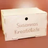 Personalisierte Allzweckbox BOB aus Holz von clipfritz mit Wunschtext | Stapelbare Aufbewahrungsbox