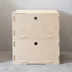 Personalisierte Allzweckbox BOB aus Holz von clipfritz mit Wunschtext | Stapelbare Aufbewahrungsbox
