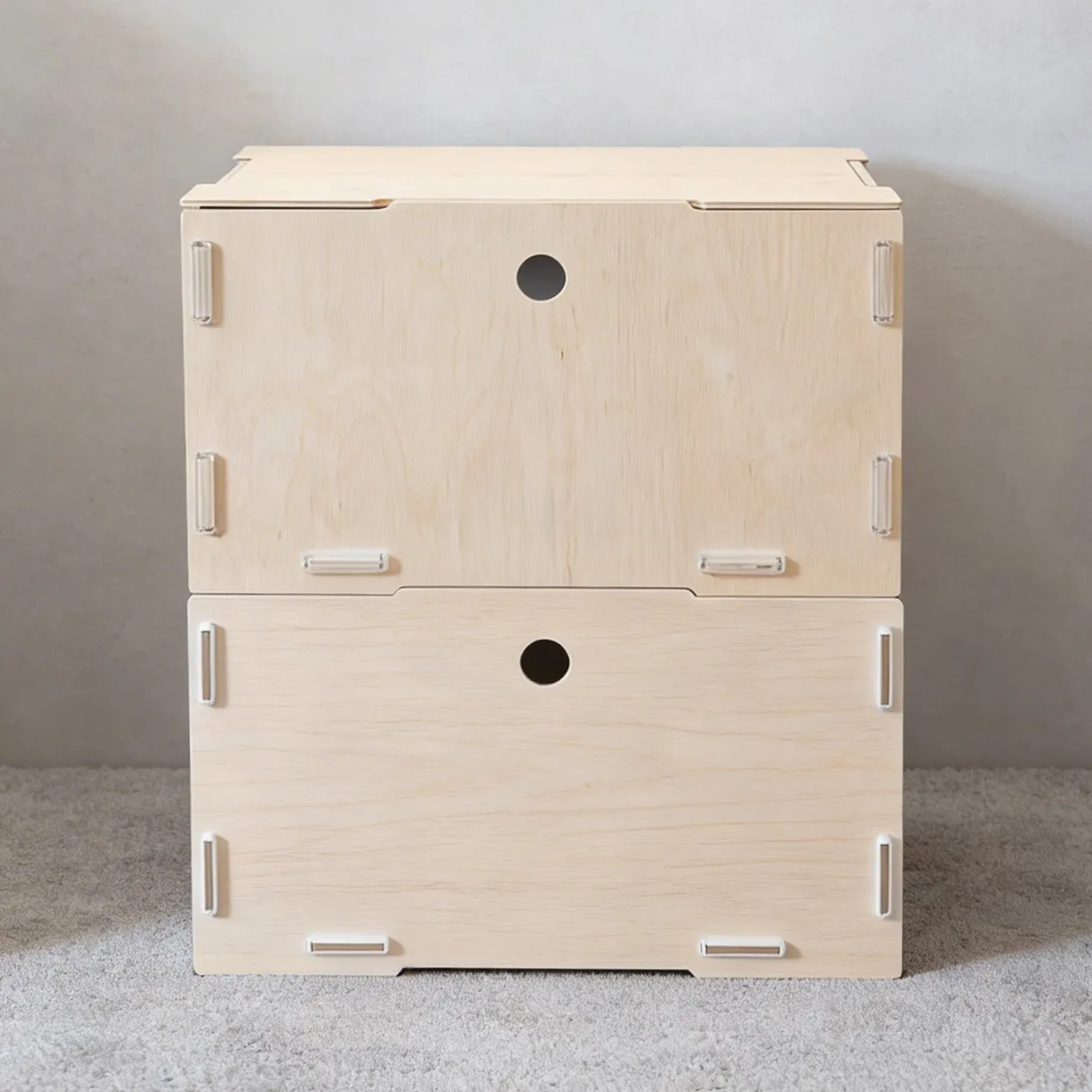 Personalisierte Allzweckbox BOB aus Holz von clipfritz mit Wunschtext | Stapelbare Aufbewahrungsbox