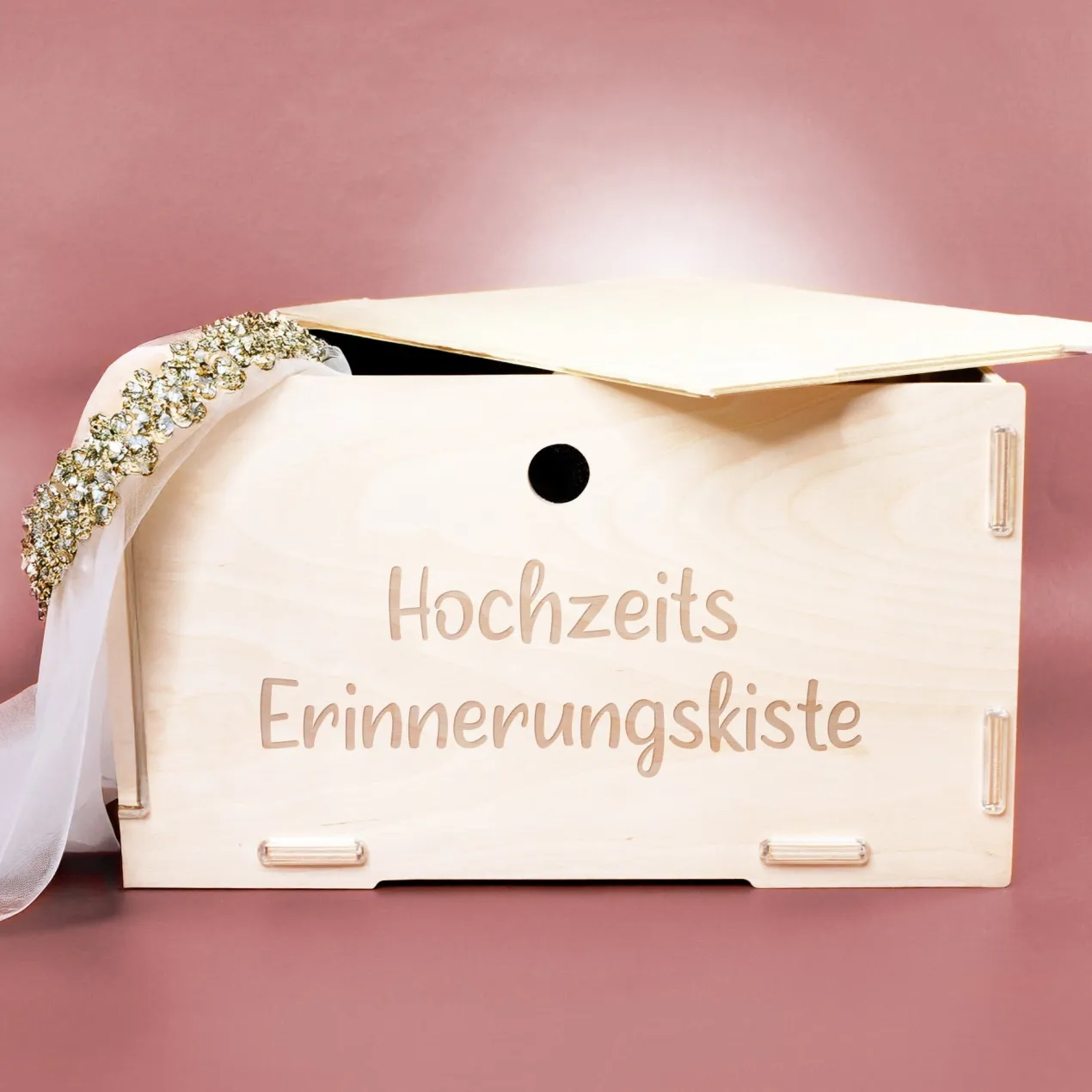 Personalisierte Allzweckbox BOB aus Holz von clipfritz mit Wunschtext | Stapelbare Aufbewahrungsbox