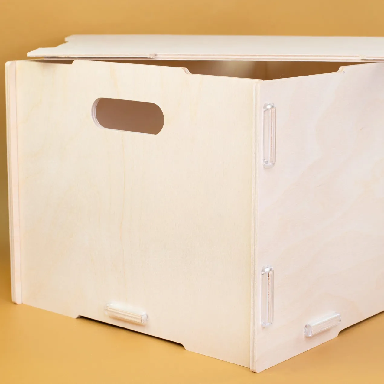 Personalisierte Allzweckbox BOB aus Holz von clipfritz mit Wunschtext | Stapelbare Aufbewahrungsbox