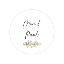 Personalisierte Aufkleber für Einladungen zur Hochzeit im 24er Set | Zweig-Motiv