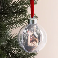 personalisierte Christbaum-Kugel mit Foto und Wunschtext