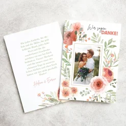 personalisierte Dankekarte zur Hochzeit mit Foto und Wunschtext