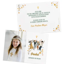 Personalisierte Danksagungskarte zur 1. Heiligen Kommunion mit Foto & Text | Ihr seid meine Freunde