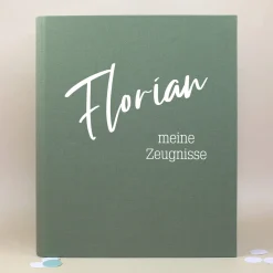 Personalisierte Dokumentenmappe aus Leinen mit Name und Wunschtext | Farbauswahl