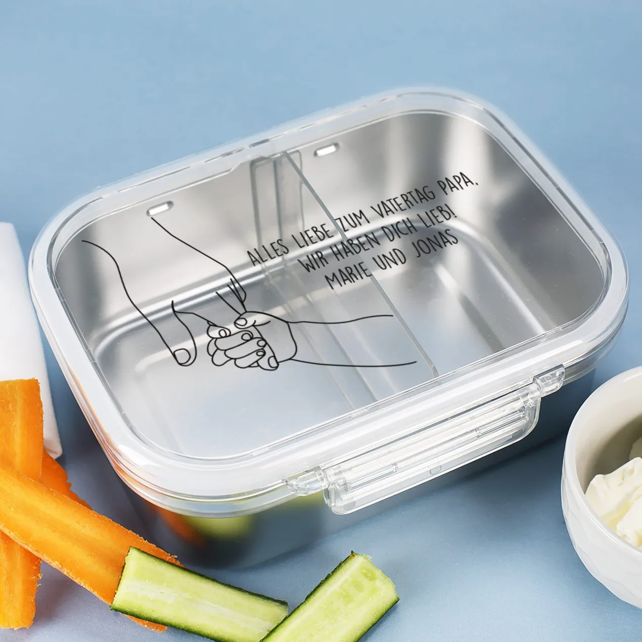 Personalisierte Edelstahl Brotdose für Mamas & Papas | Lunchbox zum Muttertag, Vatertag