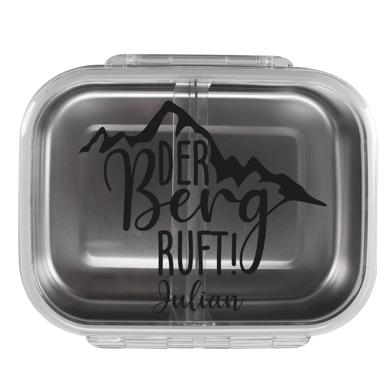 Personalisierte Edelstahl Brotdose für Wanderer – Der Berg ruft! Lunchbox