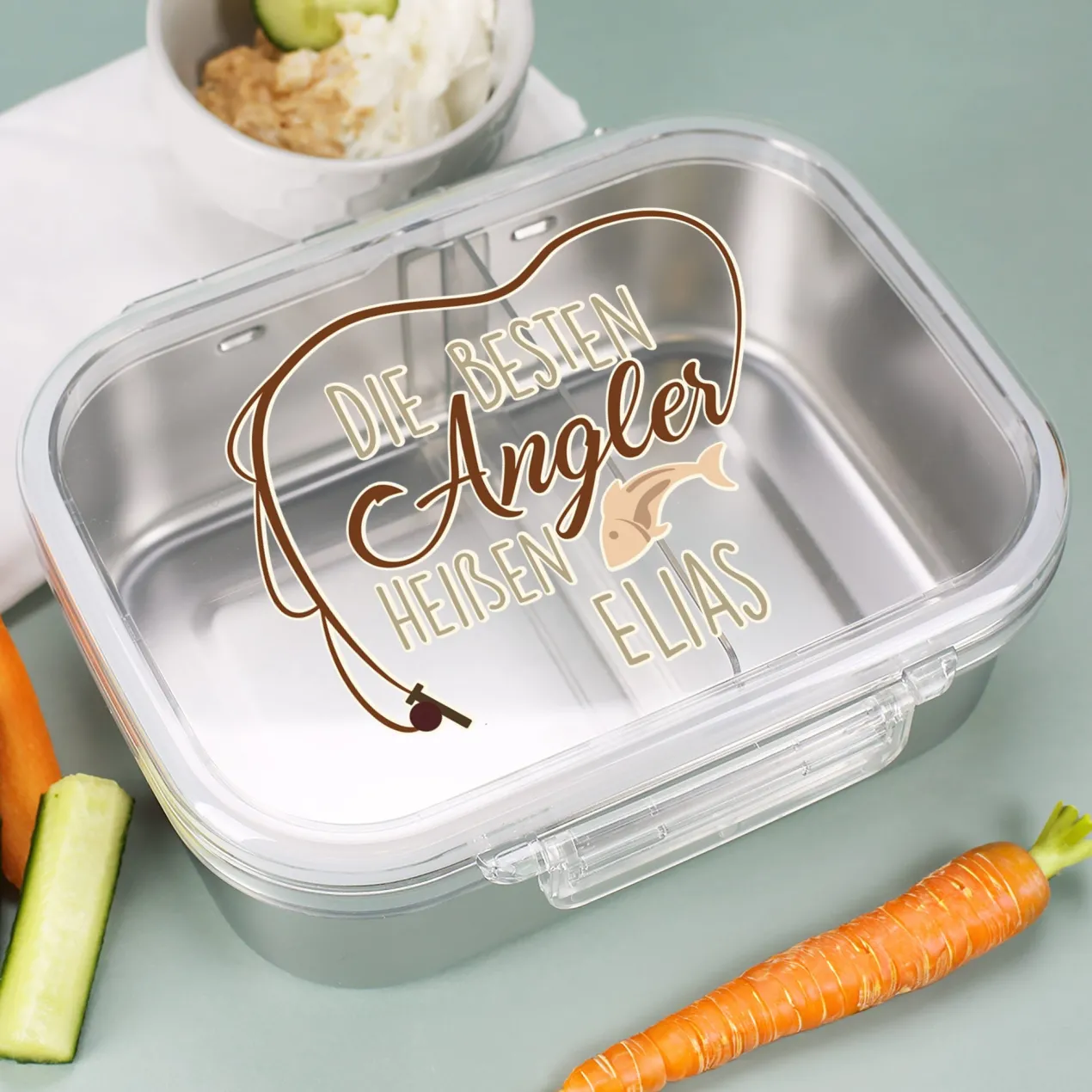 Personalisierte Edelstahl Brotdose für Angler | Die besten Angler | Lunchbox