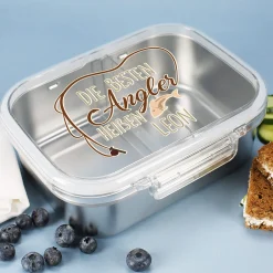 Personalisierte Edelstahl Brotdose für Angler | Die besten Angler | Lunchbox