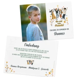Personalisierte Einladungskarte zur 1. Heiligen Kommunion mit Foto & Wunschtext | Ihr seid meine Freunde