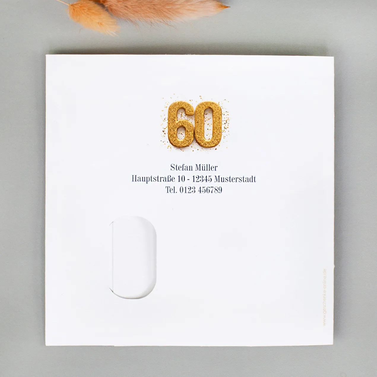 Personalisierte Einladungskarte zum 60. Geburtstag mit Foto | Klappkarte mit Umschlag