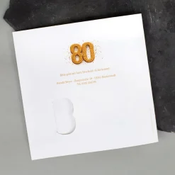 Personalisierte Einladungskarte zum 80. Geburtstag mit Foto | Klappkarte mit Umschlag
