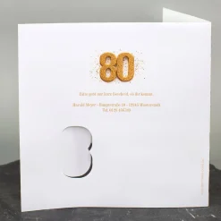Personalisierte Einladungskarte zum 80. Geburtstag mit Foto | Klappkarte mit Umschlag