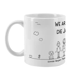 Personalisierte Familientasse mit Namen & Wunschtext | Individuelles Geschenk für Mama, Papa & Familie