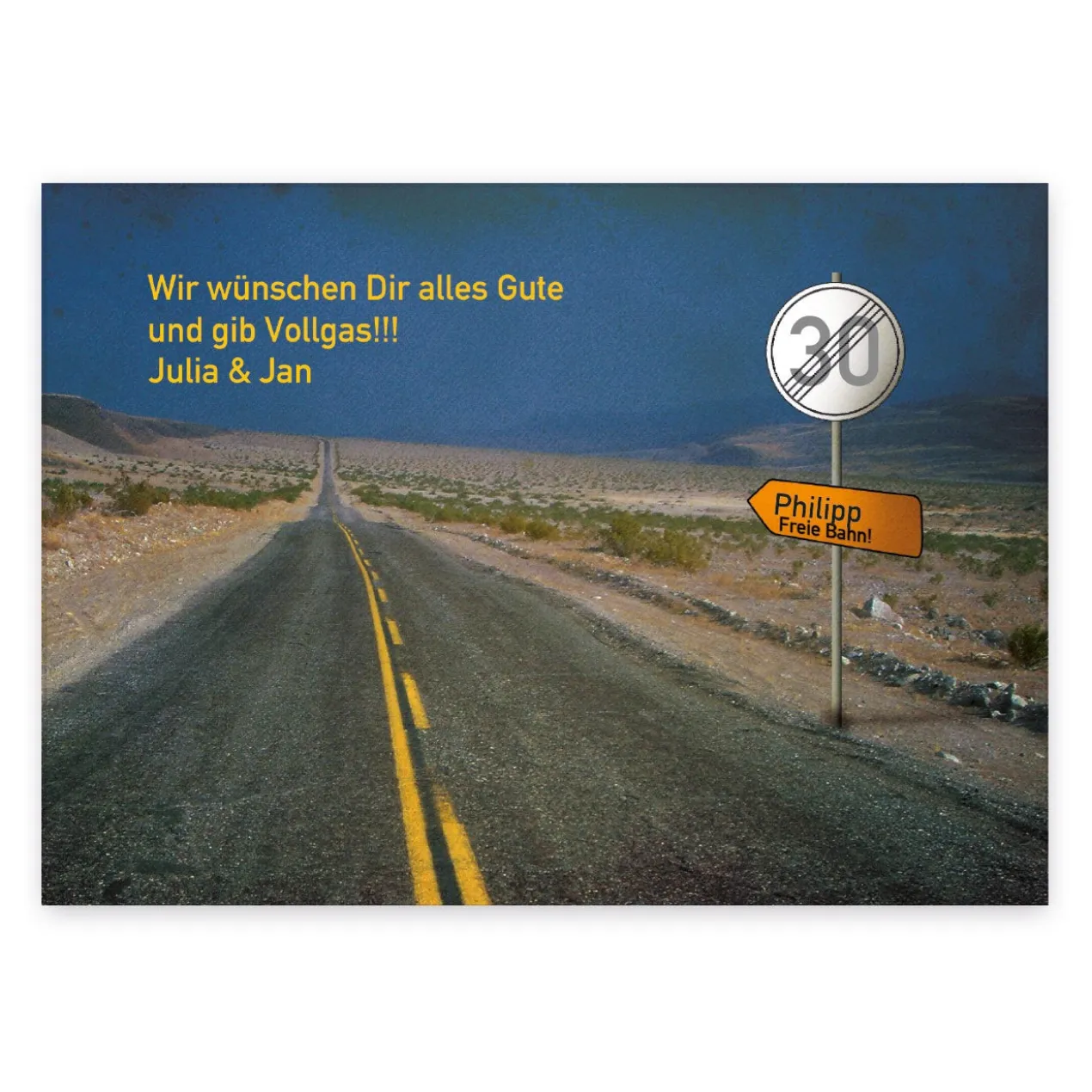 Personalisierte Geburtstagskarte Vollgas