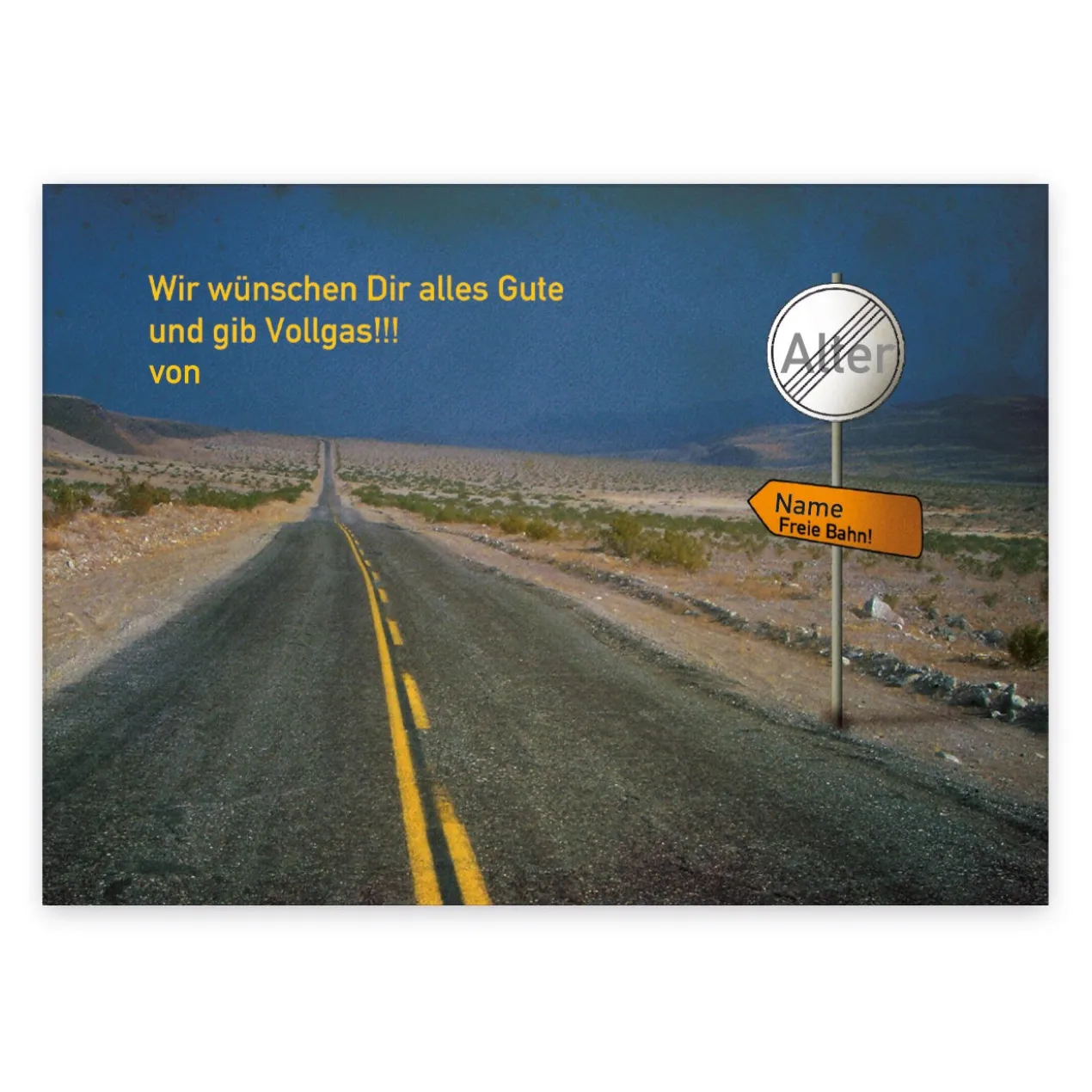 Personalisierte Geburtstagskarte Vollgas