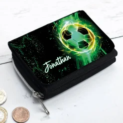 Personalisierte Geldbörse mit Fußball-Motiv und Name