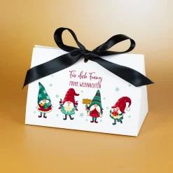Personalisierte Geschenktasche mit Wichtelmotiv | Edle Geschenkverpackung zu Weihnachten in 3 Größen