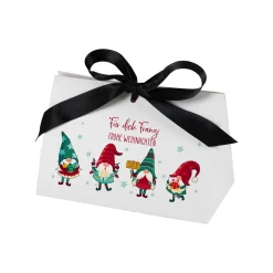 Personalisierte Geschenktasche mit Wichtelmotiv | Edle Geschenkverpackung zu Weihnachten in 3 Größen