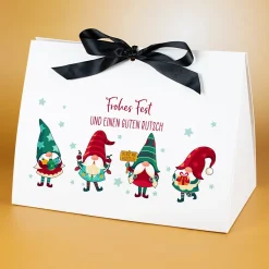 Personalisierte Geschenktasche mit Wichtelmotiv | Edle Geschenkverpackung zu Weihnachten in 3 Größen