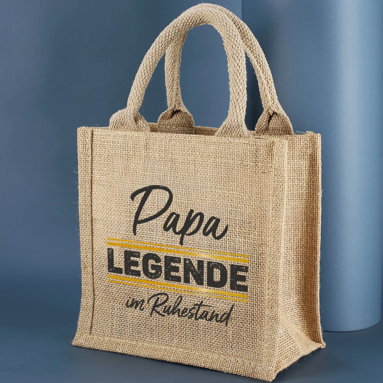 Personalisierte Geschenktasche aus Jute „Legende in Rente“ mit Wunschname