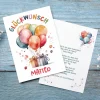 Personalisierte Glückwunschkarte mit Luftballons & Ihrem Text