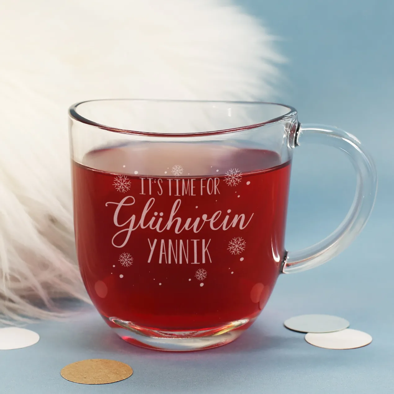 Personalisierte Glühwein Tasse mit Gravur | It´s time for Glühwein | 280 ml