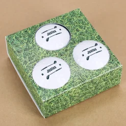 Personalisierte Golfbälle im 3er Set mit Wunschname und Golfschlägermotiv